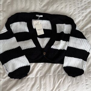 Miracle Cropped Striped Cardigan